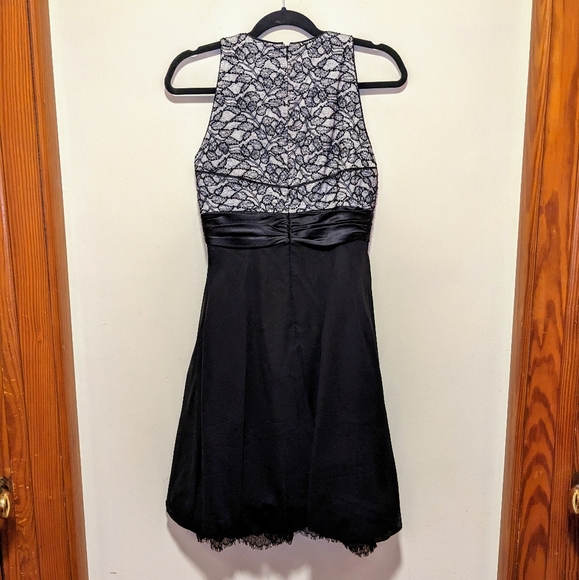 Badgley Mischka Vintage Black Silk Lace Beaded Cocktail Dress - Picture 4 of 11